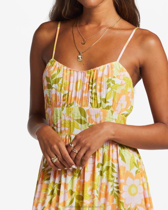 Women Orange Peel Billabong Your Babe Midi Dress 80P81801