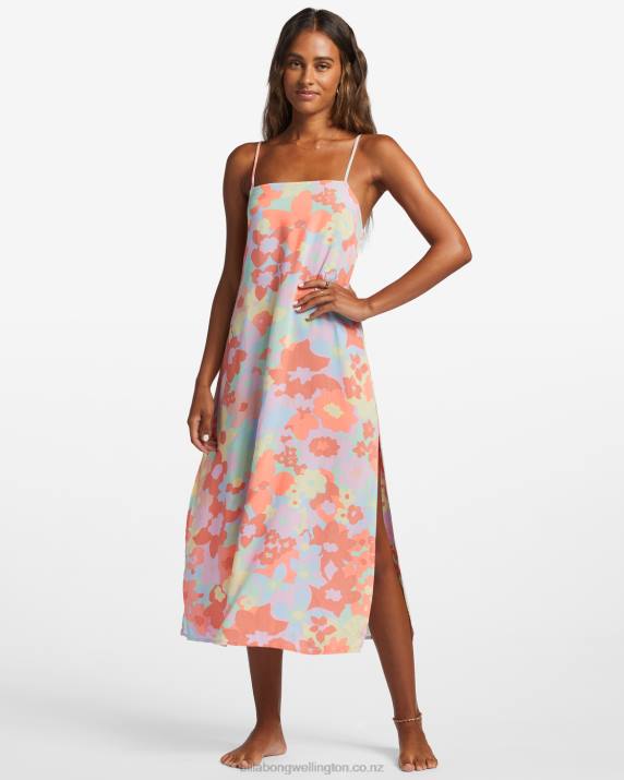 Women Peach Pie Billabong Weekend Waves Midi Dress 80P81790