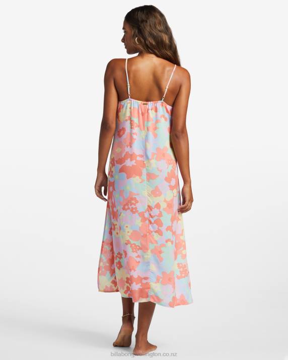 Women Peach Pie Billabong Weekend Waves Midi Dress 80P81790