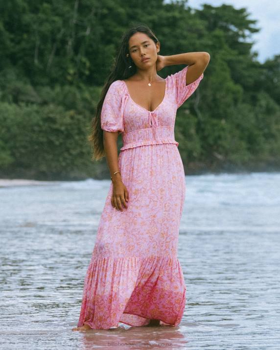 Women Pink Trails Billabong Sweet On You Maxi Dress 80P81813
