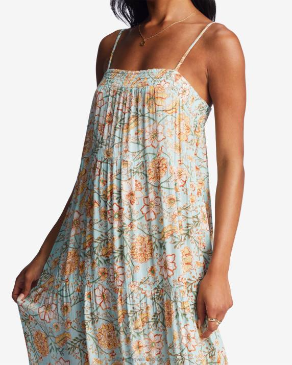 Women Pure Aqua Billabong Distant Shores Midi Dress 80P81983