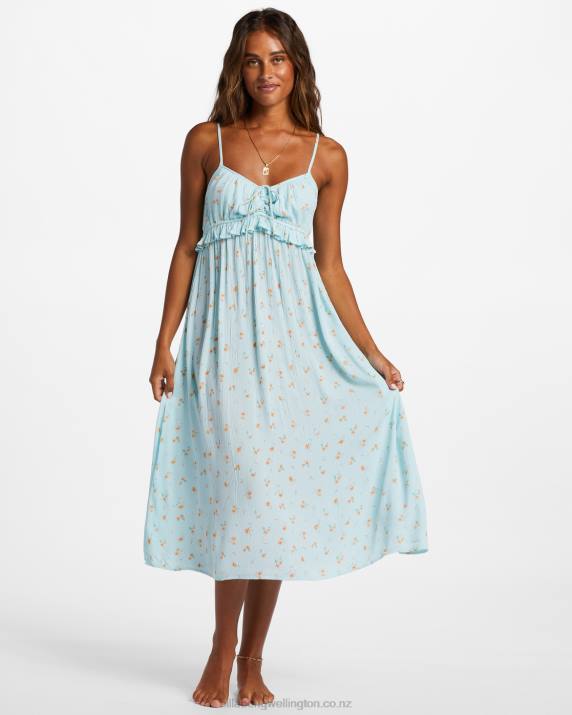 Women Pure Aqua Billabong Rebel Heart Midi Slip Dress 80P82172