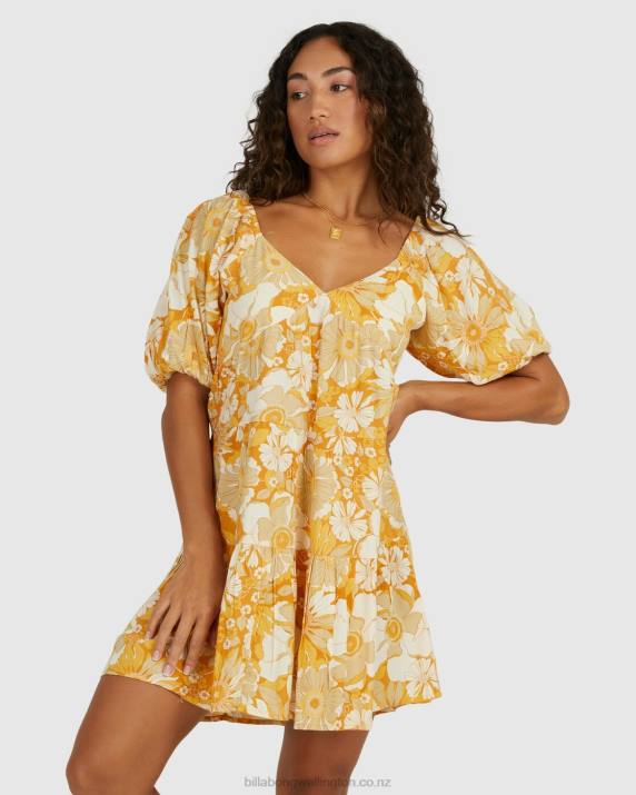 Women Rust Billabong Dalilah Full Moon Mini Dress 80P82191