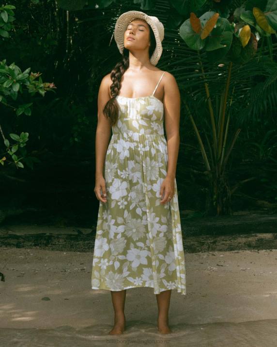 Women Seaweed Billabong Your Babe Midi Dress 80P81823