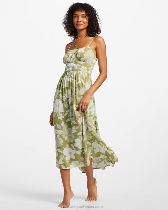 Women Seaweed Billabong Your Babe Midi Dress 80P81823