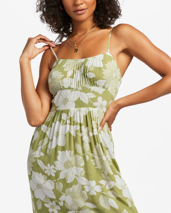 Women Seaweed Billabong Your Babe Midi Dress 80P81823