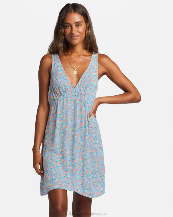 Women Summer Sky Billabong Feel The Love Mini Dress 80P81773