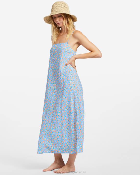 Women Summer Sky Billabong Weekend Waves Midi Dress 80P81829