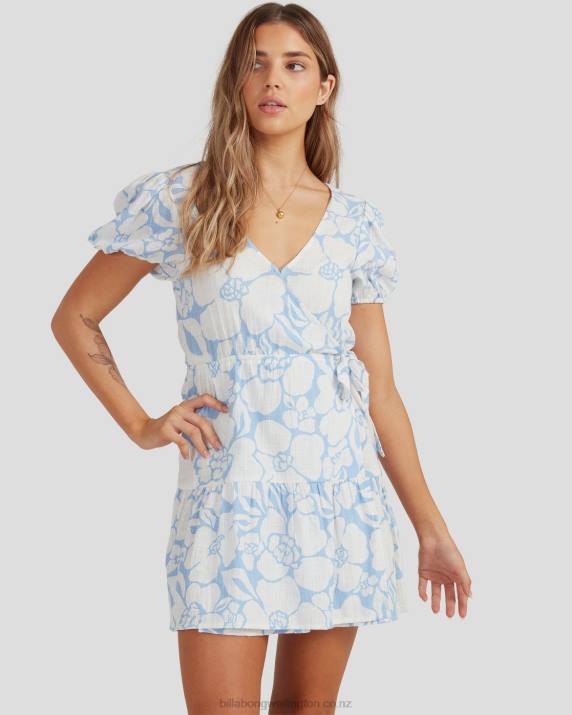 Women Sweet Blue Billabong Beyond Blue Wrap Dress 80P82290