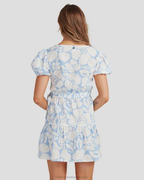 Women Sweet Blue Billabong Beyond Blue Wrap Dress 80P82290