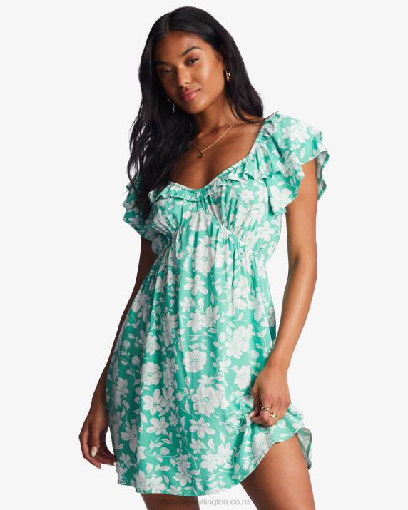 Women Sweet Grass Billabong Enchant Me Mini Dress 80P82009