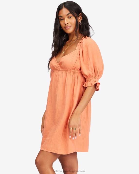 Women Terracotta Billabong Perfect Paradise Babydoll Dress 80P82255