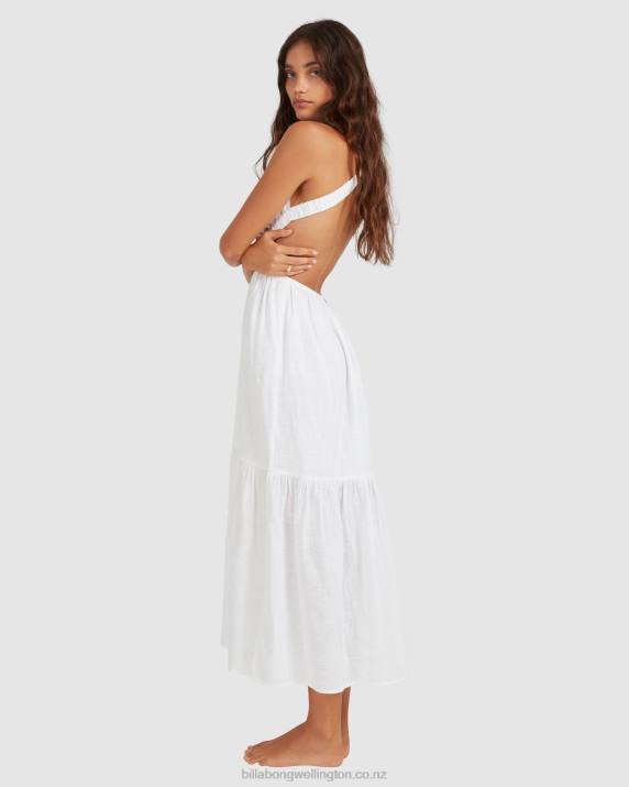 Women White Billabong Shore Thing Maxi Dress 80P81740