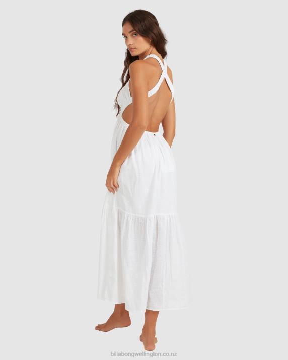 Women White Billabong Shore Thing Maxi Dress 80P81740