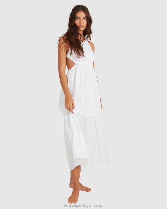 Women White Billabong Shore Thing Maxi Dress 80P81740