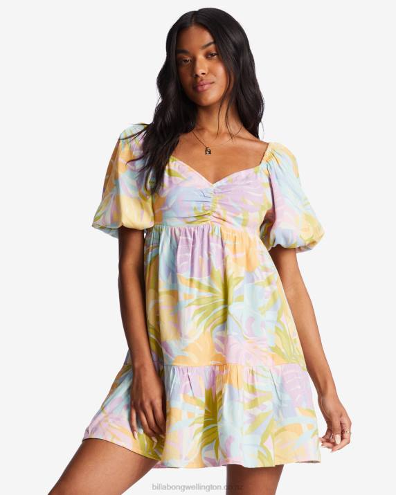 Women White/Multi Billabong Be Mine Babydoll Dress 80P82020