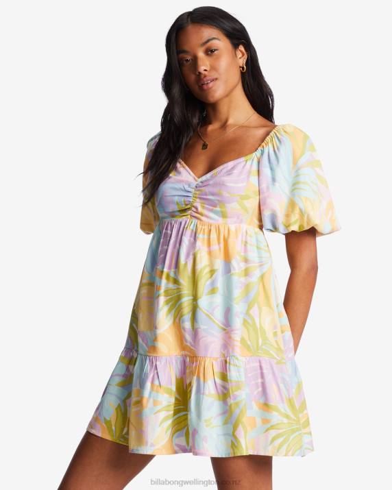 Women White/Multi Billabong Be Mine Babydoll Dress 80P82020