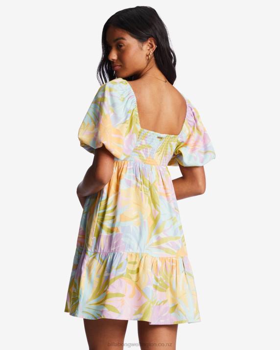 Women White/Multi Billabong Be Mine Babydoll Dress 80P82020