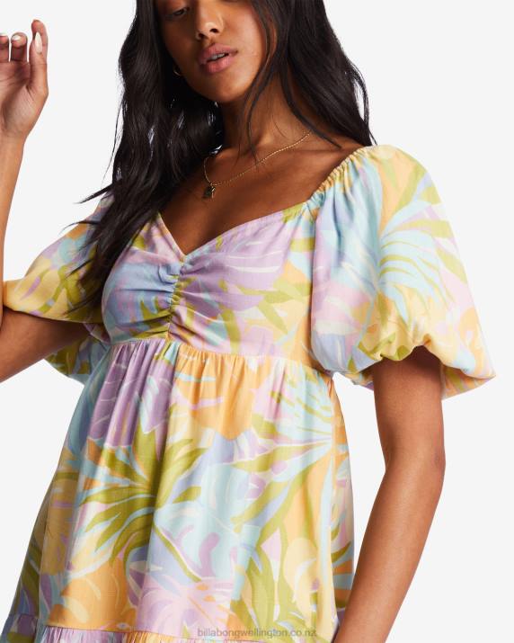 Women White/Multi Billabong Be Mine Babydoll Dress 80P82020
