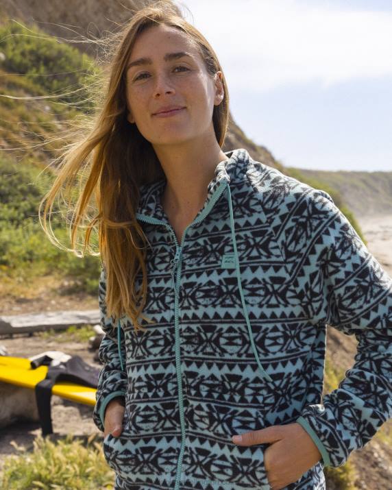 Women Lagoon Billabong Boundary Zip-Up Mock Neck Fleece 80P82125