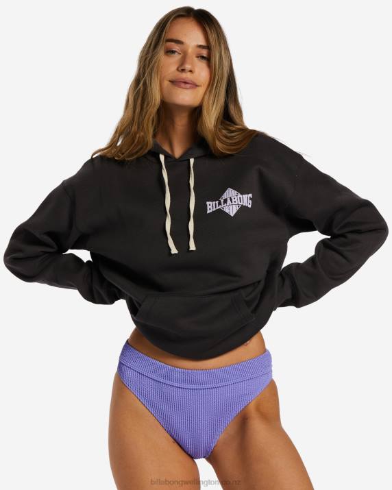 Women Off Black Billabong Born On The Beach Hoodie 80P82066