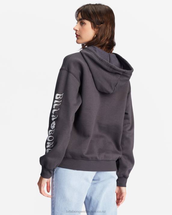 Women Off Black Billabong Give Love Graphic Hoodie 80P82223