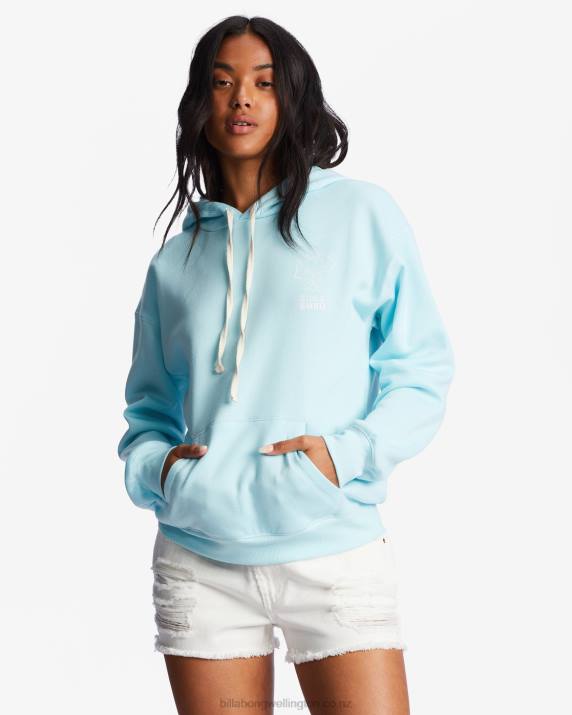 Women Pure Aqua Billabong Radiate Love Hoodie 80P82202