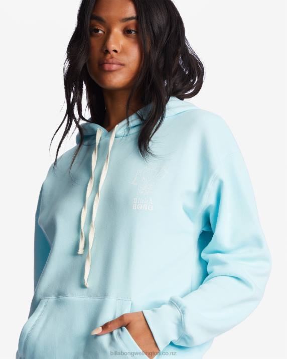 Women Pure Aqua Billabong Radiate Love Hoodie 80P82202