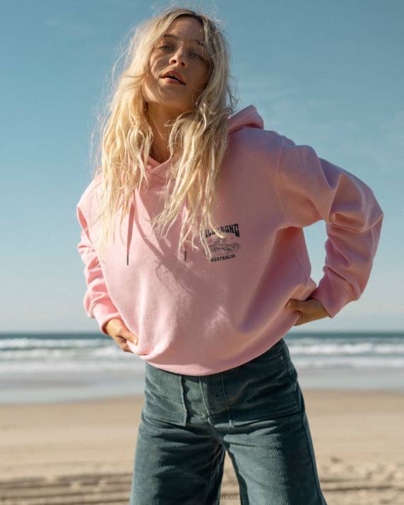 Women Soft Pink Billabong Good Waves Rio Hoodie 80P81882