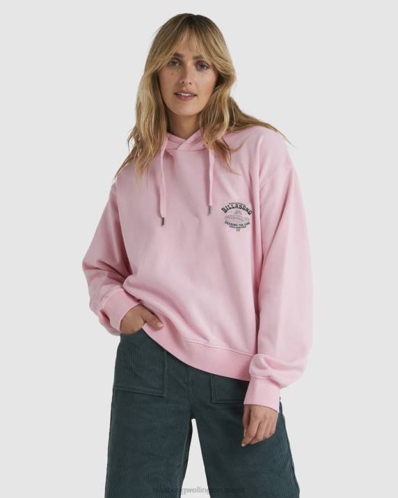 Women Soft Pink Billabong Good Waves Rio Hoodie 80P81882