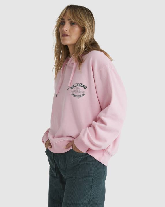 Women Soft Pink Billabong Good Waves Rio Hoodie 80P81882