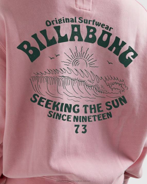 Women Soft Pink Billabong Good Waves Rio Hoodie 80P81882