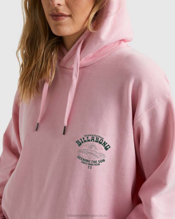 Women Soft Pink Billabong Good Waves Rio Hoodie 80P81882