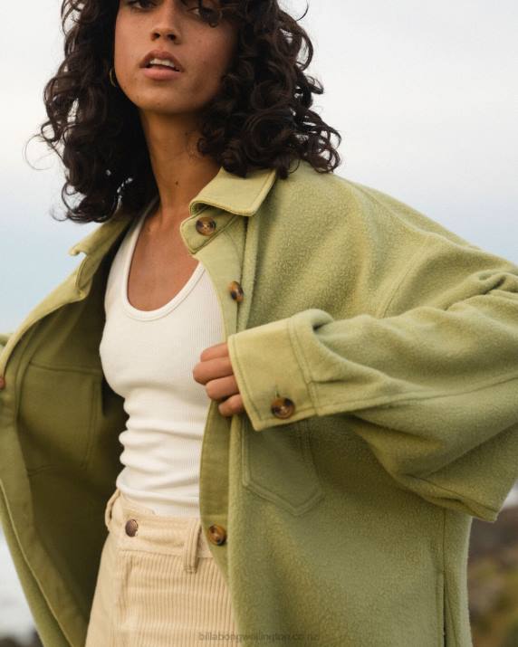 Women Avocado Billabong Anytime Shacket Oversized Button-Through Jacket 80P81963