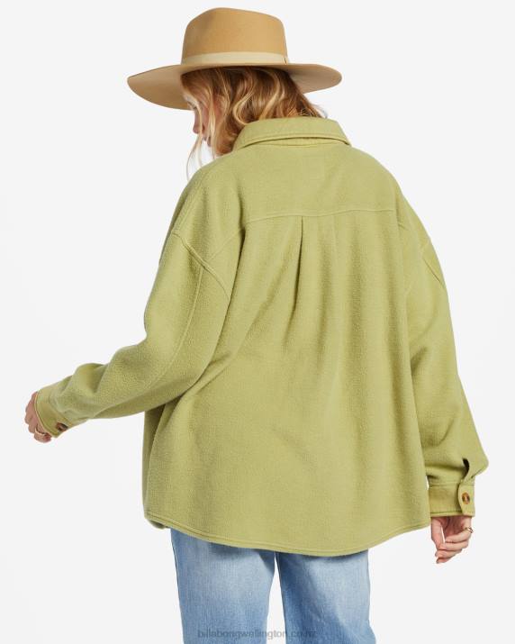 Women Avocado Billabong Anytime Shacket Oversized Button-Through Jacket 80P81963