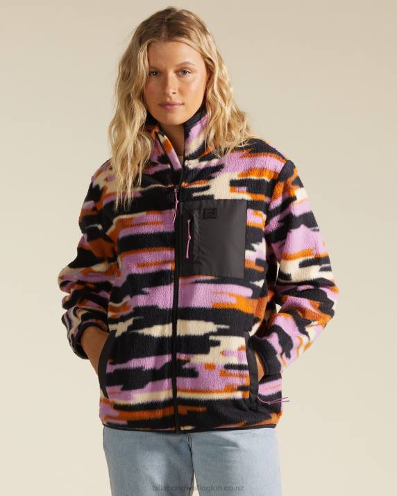 Women Black Multi Billabong A/Div Switchback Full Zip 2 Zip-Up Jacket 80P82247