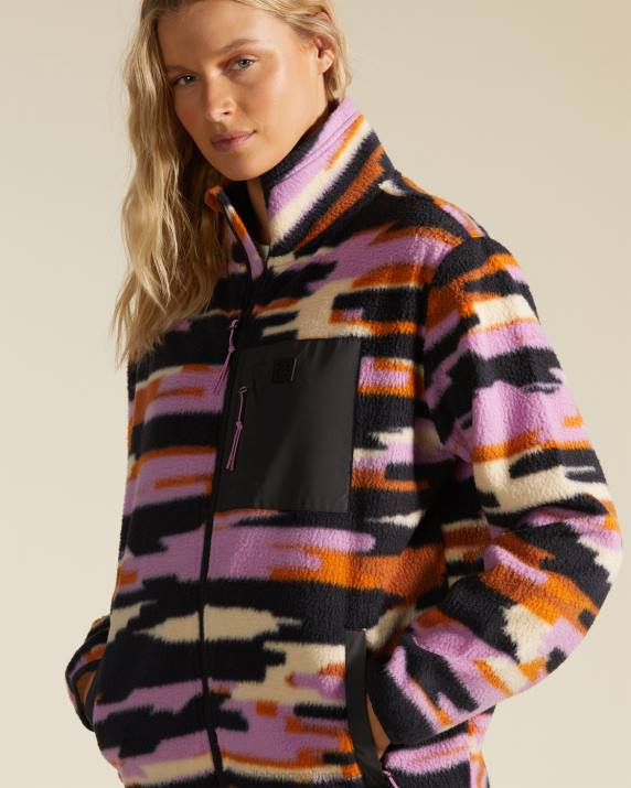 Women Black Multi Billabong A/Div Switchback Full Zip 2 Zip-Up Jacket 80P82247
