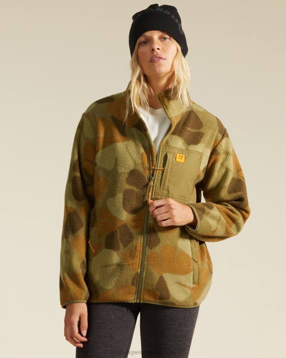 Women Camo Billabong A/Div Switchback Full Zip 2 Zip-Up Jacket 80P82248