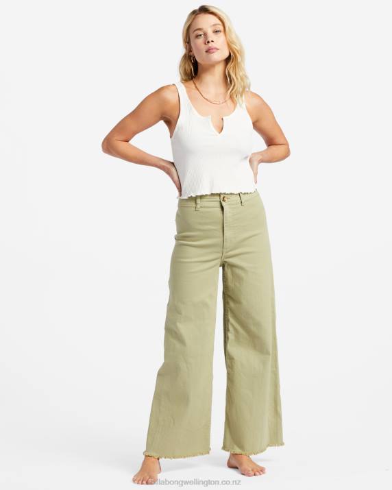 Women Avocado Billabong Free Fall High-Waist Pants 80P81943