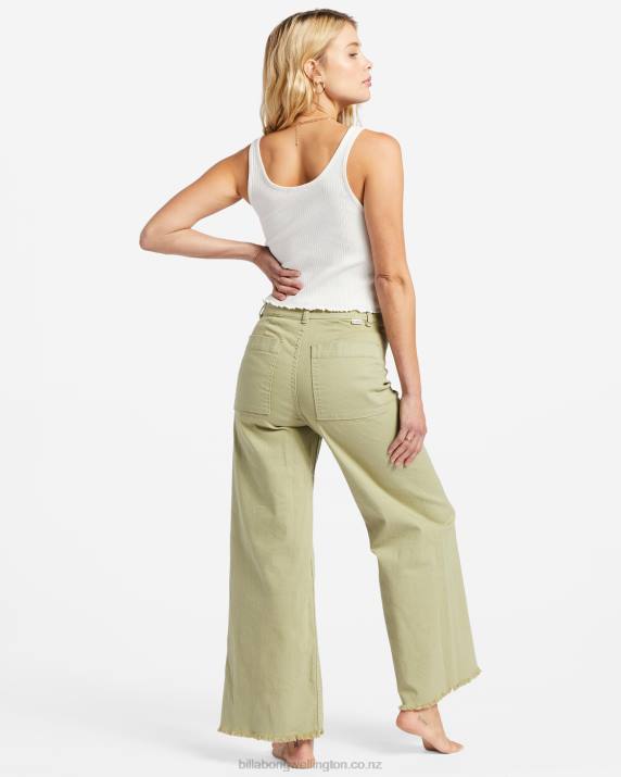 Women Avocado Billabong Free Fall High-Waist Pants 80P81943