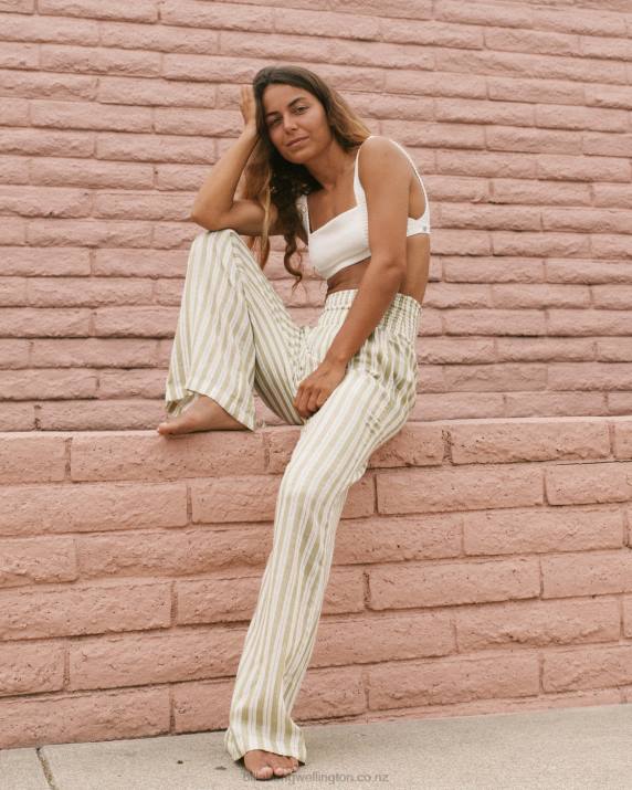 Women Avocado Billabong New Waves 2 Elastic Waist Pants 80P81848