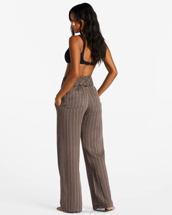Women Black Sands Billabong New Waves 2 Elastic Waist Pants 80P82022