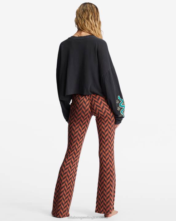 Women Brick Billabong New Heights Flared Pants 80P82124