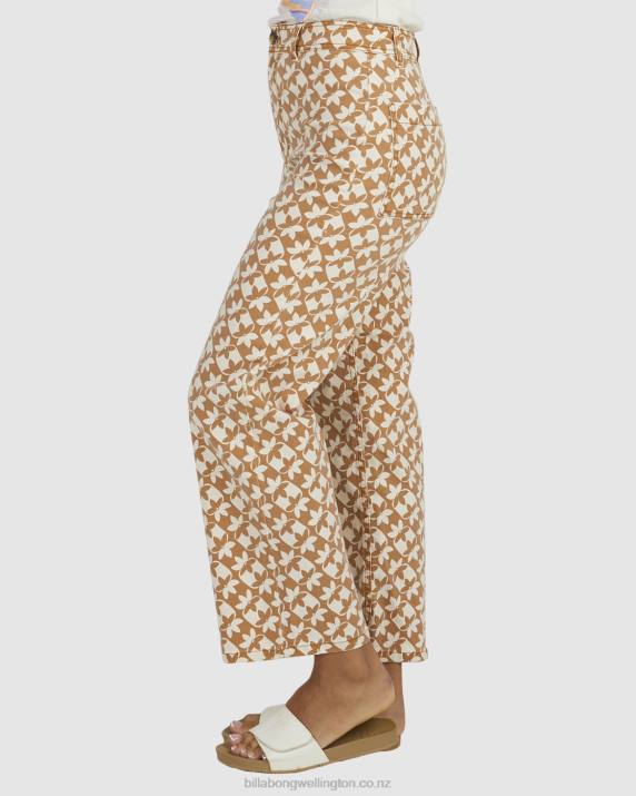 Women Brown Billabong Sundial Cropped Pants 80P81996