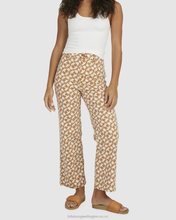 Women Brown Billabong Sundial Cropped Pants 80P81996