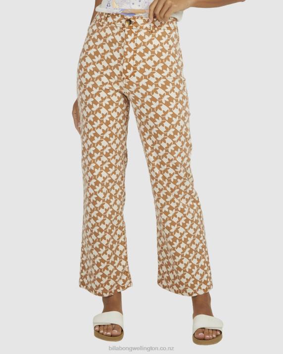 Women Brown Billabong Sundial Cropped Pants 80P81996