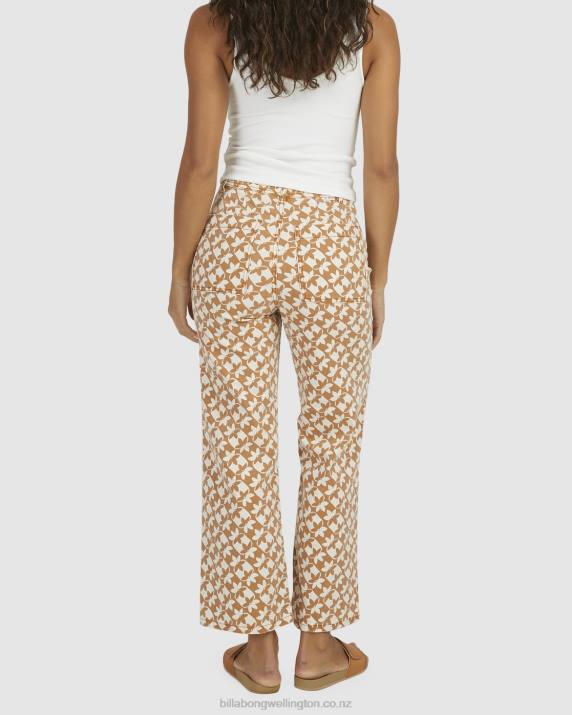 Women Brown Billabong Sundial Cropped Pants 80P81996