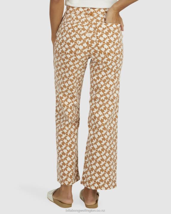 Women Brown Billabong Sundial Cropped Pants 80P81996