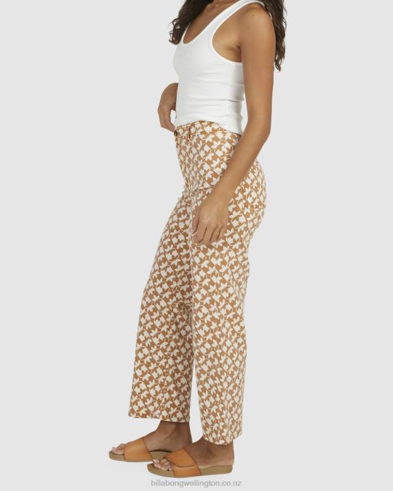Women Brown Billabong Sundial Cropped Pants 80P81996