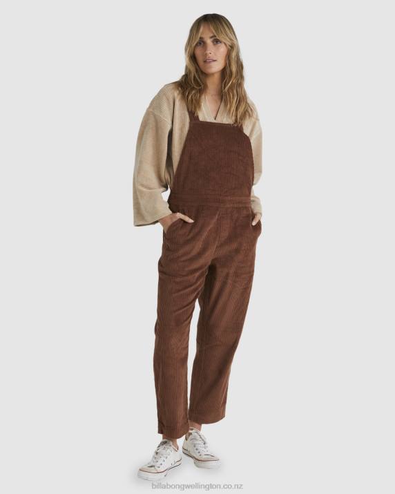 Women Dark Choc Billabong So Stoked Overalls 80P81874